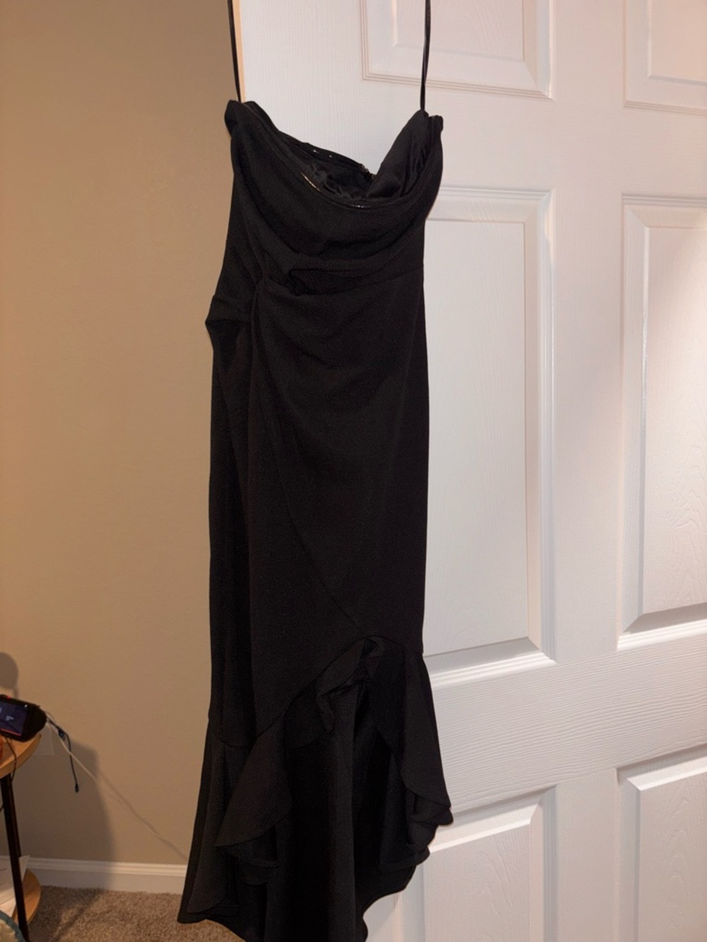 Hello Molly Black Draped High-Low Slip Dress